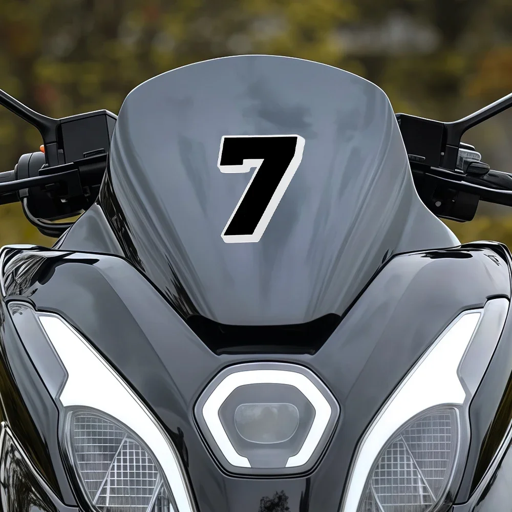 Racing Number Decal 1PC Black Waterproof Vinyl Sticker DIY for Motorcycle Fairing Helmet Fender Fuel Tank Auto Exterior