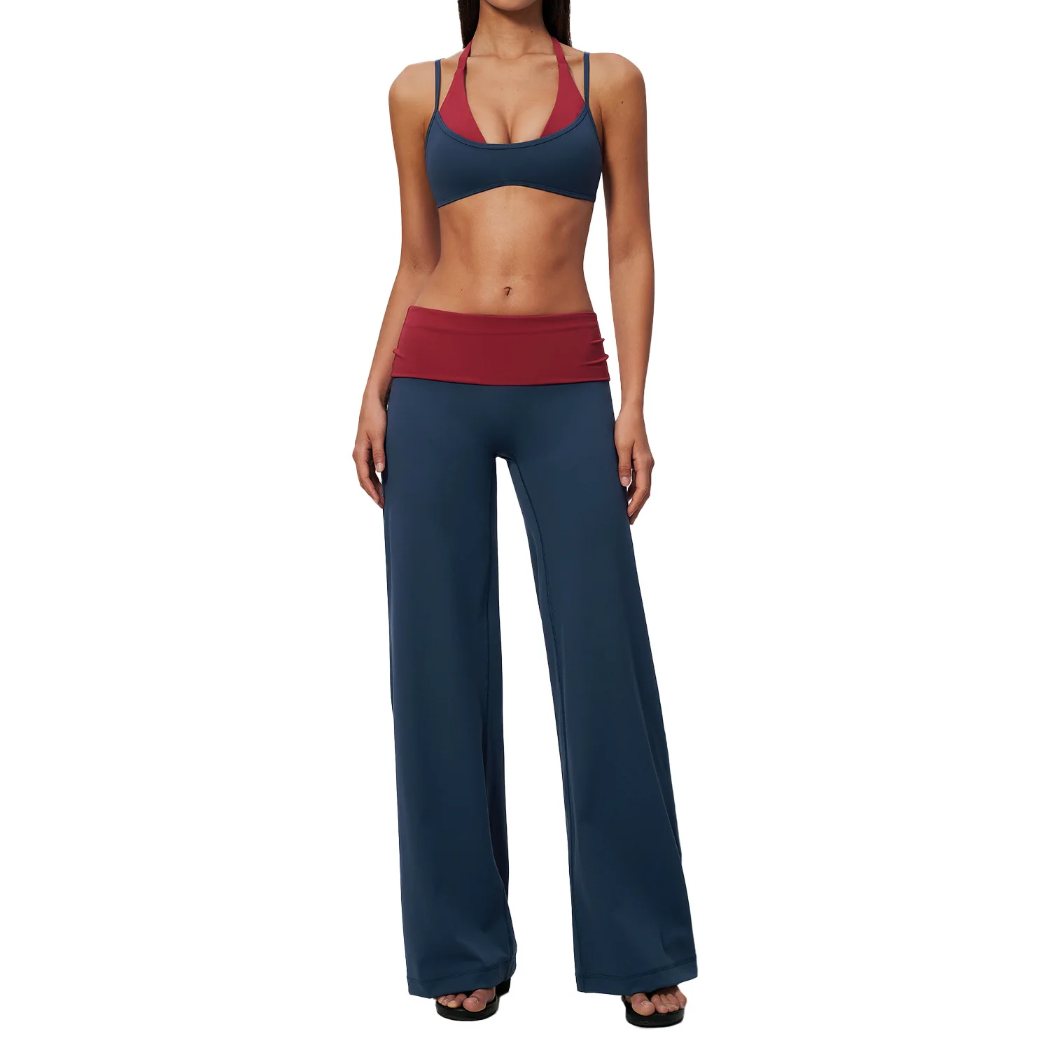 New Women's Yoga 2 Piece Tracksuit Fitness Clothes Sportswear Workout Bra Sexy High Waist Leggings Set Gym Clothing Sports Suits