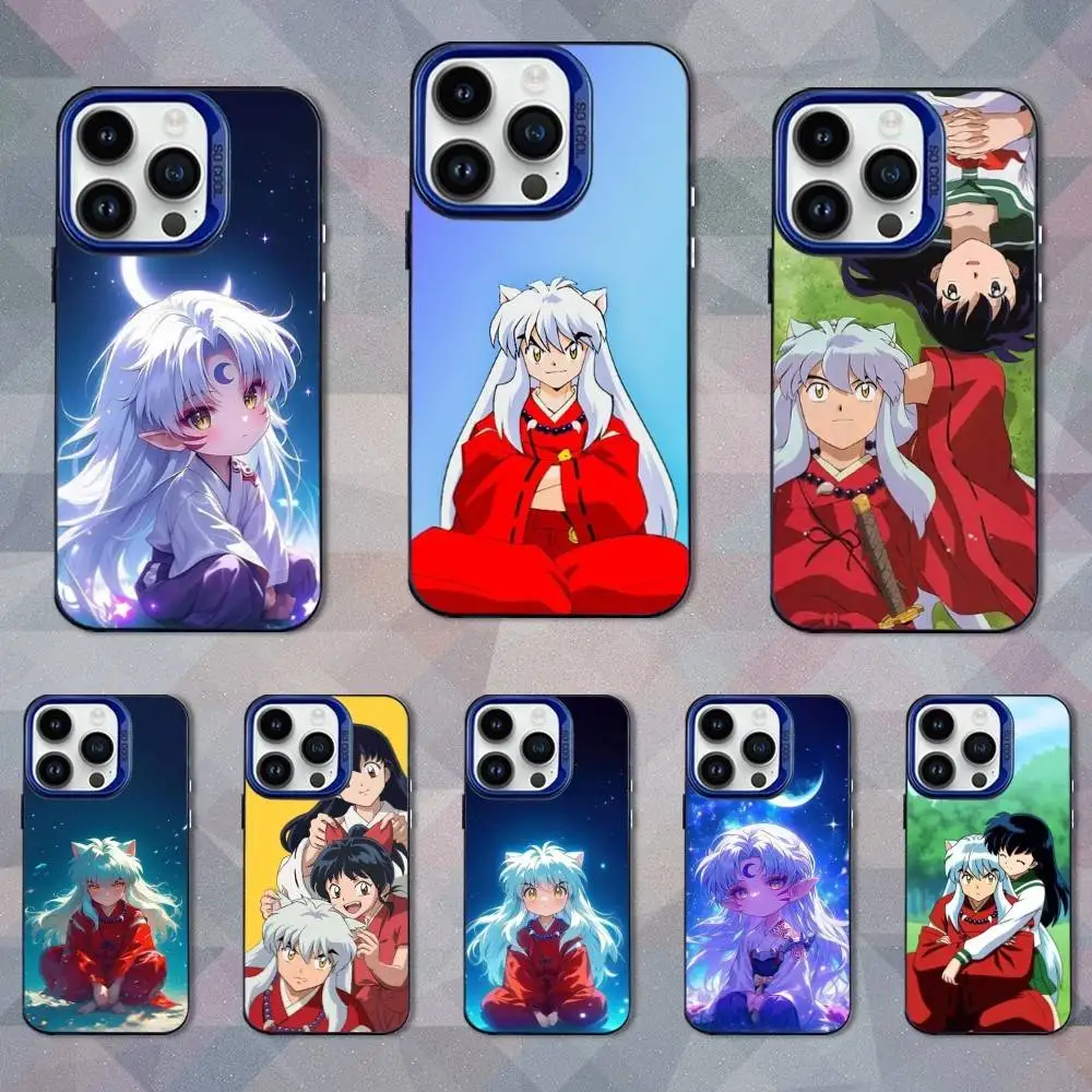 

Popular I-Inuyasha Anime Phone Case For iPhone 16,15,14,13,12,11,Mini,Pro,SE,MAX Blue Matte Silicone Cover
