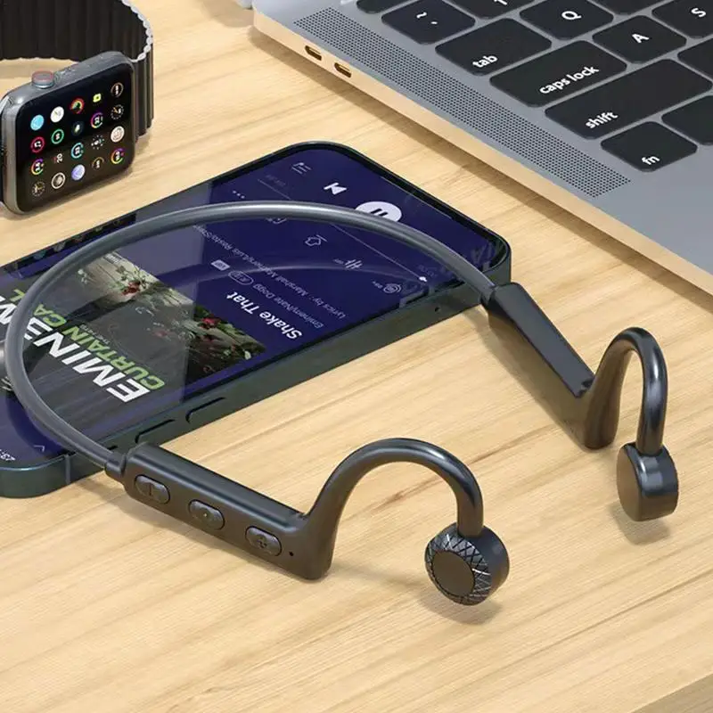 Fones de ouvido de condução óssea pescoço pendurado fone de ouvido sem fio adequado para ciclismo correndo caminhadas mochila fitness yoga