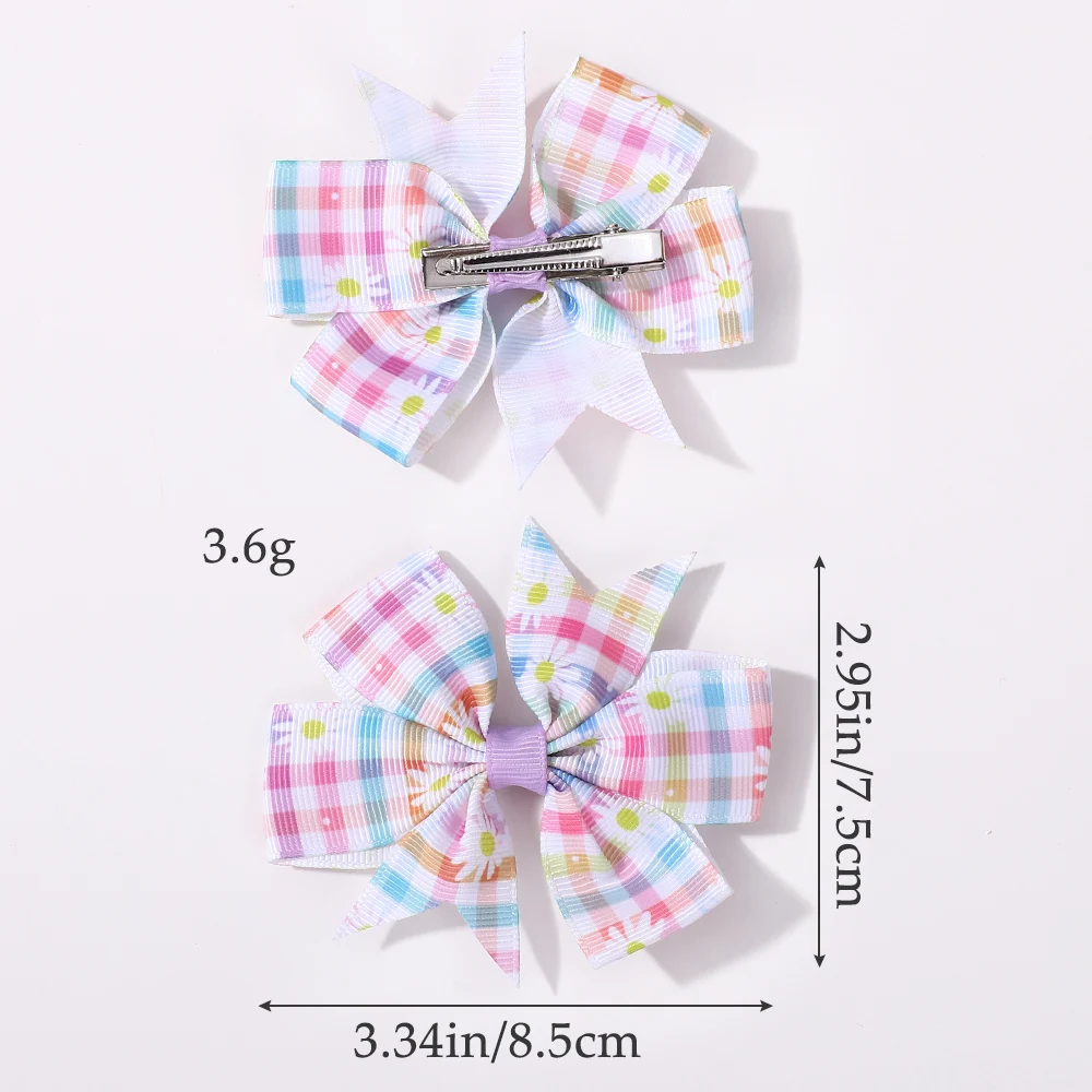 20 個ベビーガールズヘアリボンクリップ付きランダムカラープリントリボンヘアグリップブティックヘアピン帽子キッズヘアアクセサリー