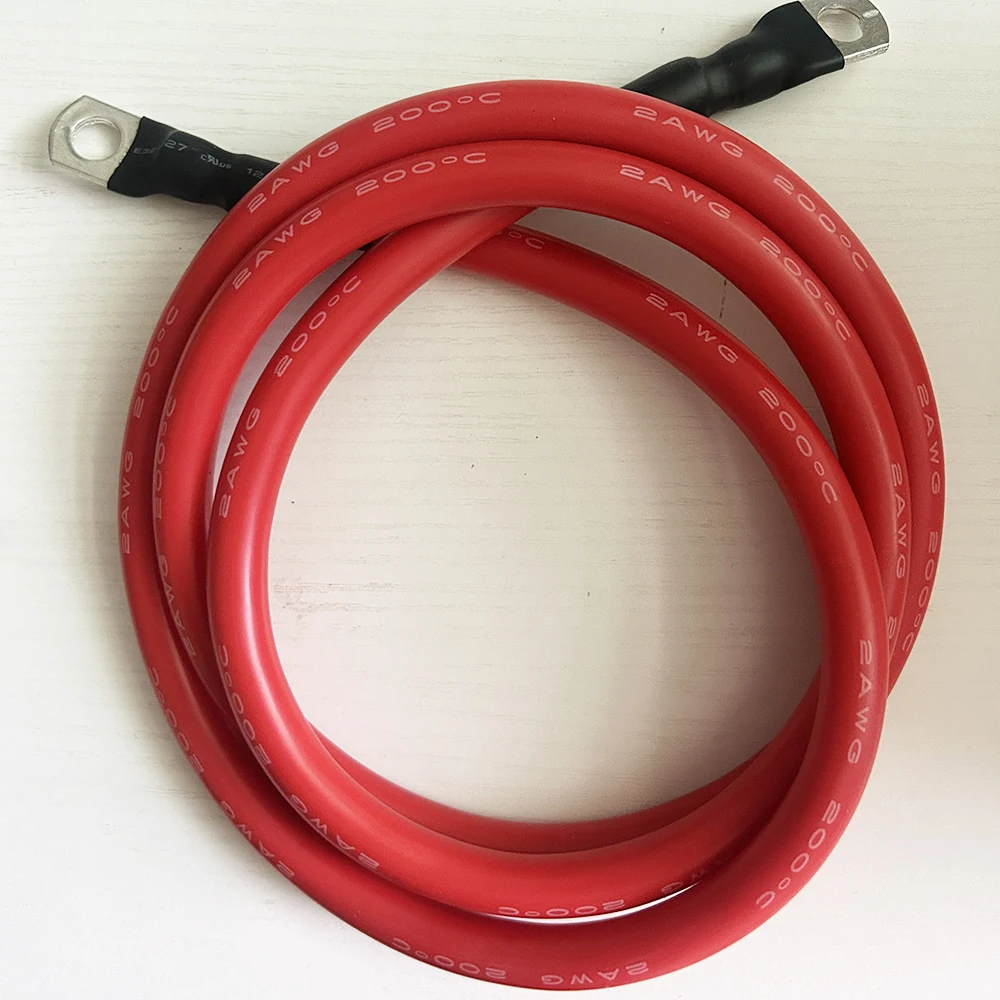 

7AWG аккумуляторный кабель, провод с разъемом, обжимной высоковольтный оболочный автомобильный аккумуляторный шнур, медный нос