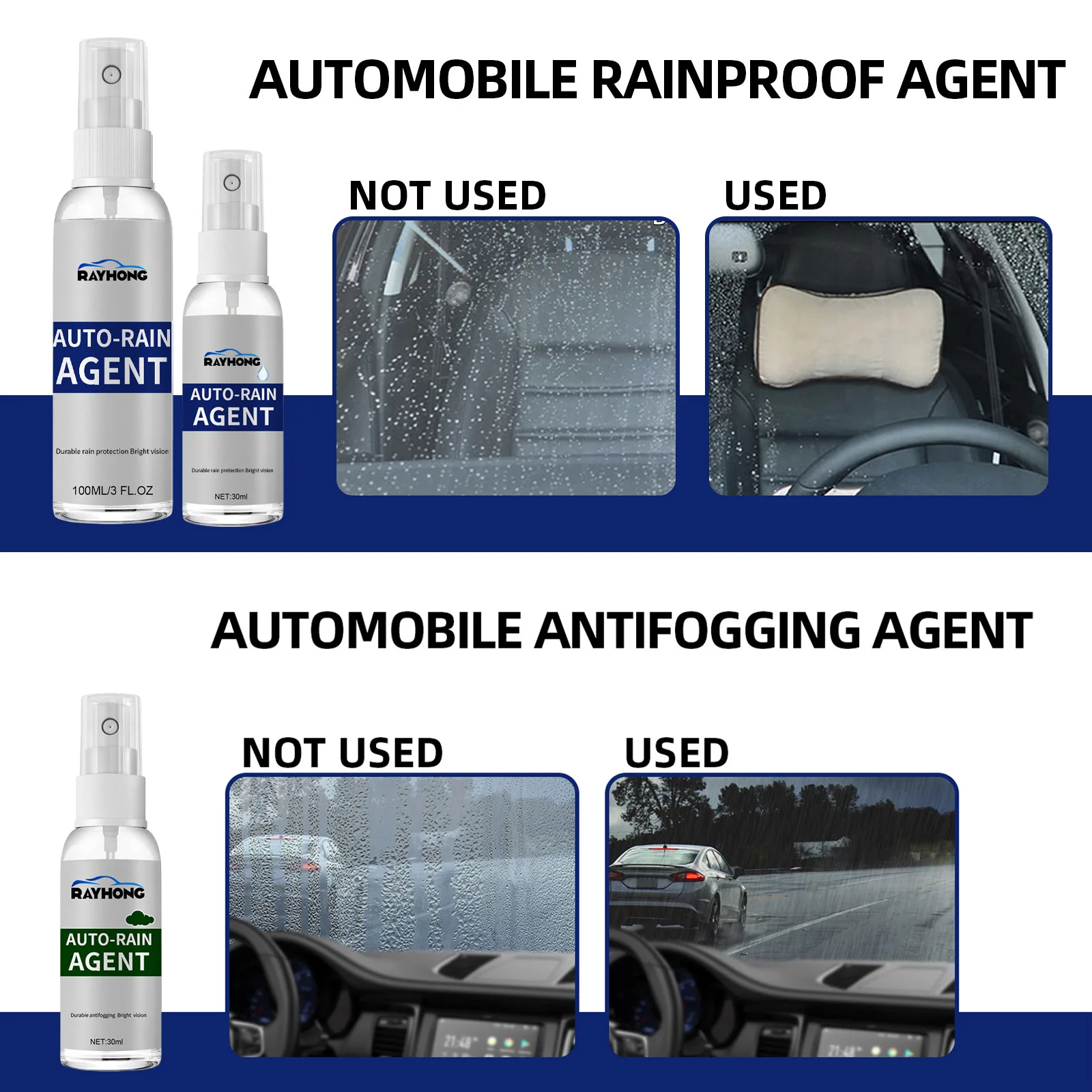 Anti Rain Coating For Car Glass Water Repellent Spray Hydrophobic Anti-rain Car Liquid Windshield Mirror Mask Auto Polish Kit