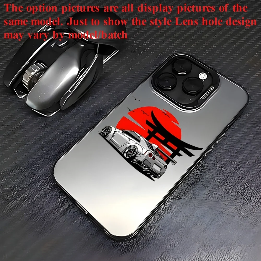 Sunset sports car silver-plated mobile phone case for iPhone 17 16 15 14 13 12 11 Pro/Max/Plus anti drop cover view 6
