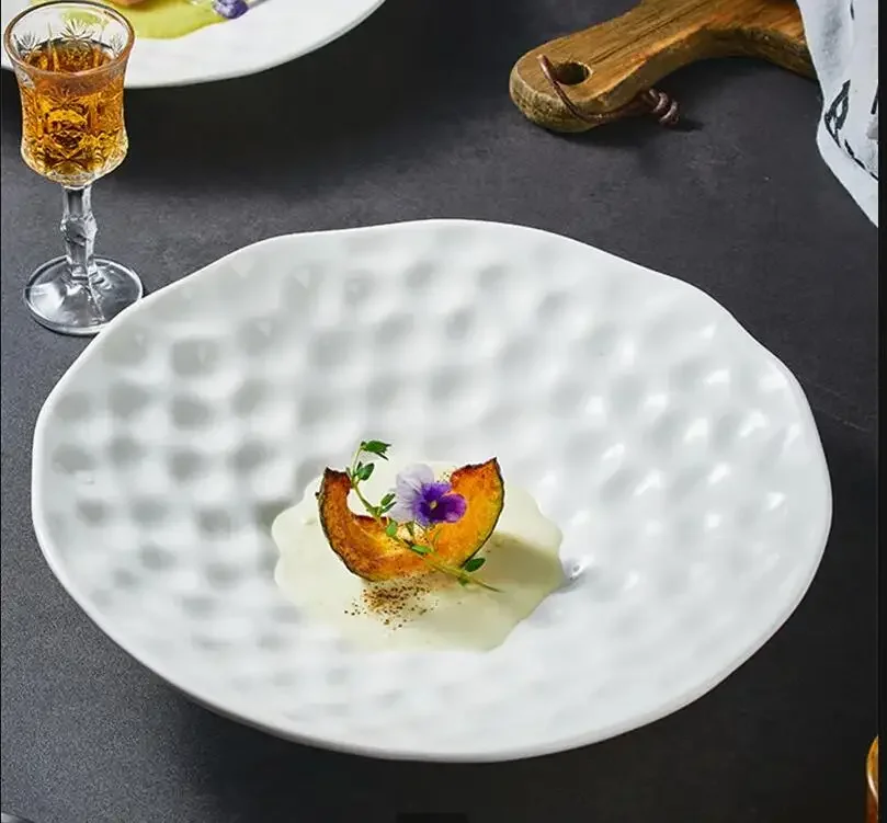 

Chinese Tableware Ceramic Dessert Steak Plate Restaurant Delicate Dishes Decorative High Quality Serving