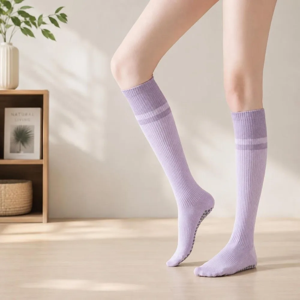 Grip Socks Non-slip Yoga Socks Adhesive Dots Lightweight Compression Socks Elastic Patchwork Pilates Socks Yoga