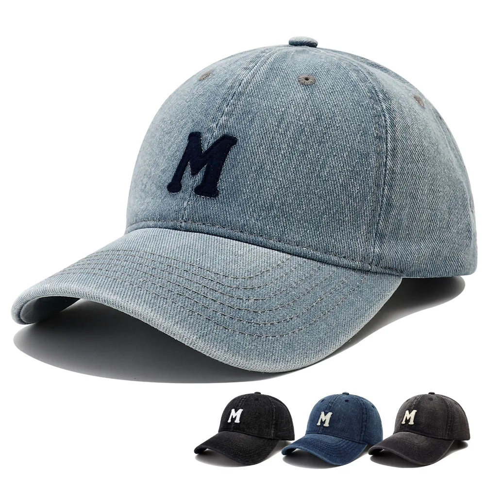 عالية الجودة الكورية نمط غسلها الدنيم قبعة بيسبول الهيب هوب في الهواء الطلق Snapback قبعة قابل للتعديل قبعات للآباء عادية للنساء الرجال Gorras