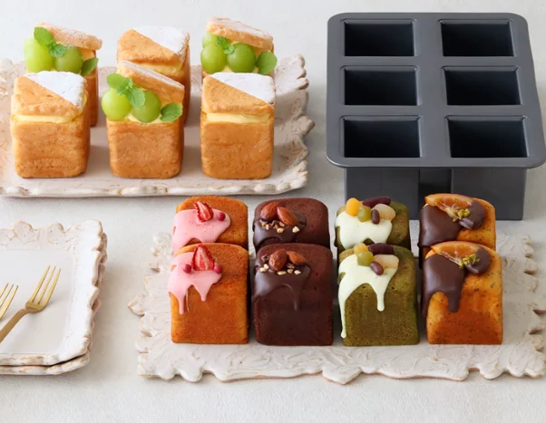 6 Cavity Mini Square Shape Toast Carbon Steel Cake Pan Pound Cake Pastry Madeleine Muffin Dessert Chocolate Baking Accessories