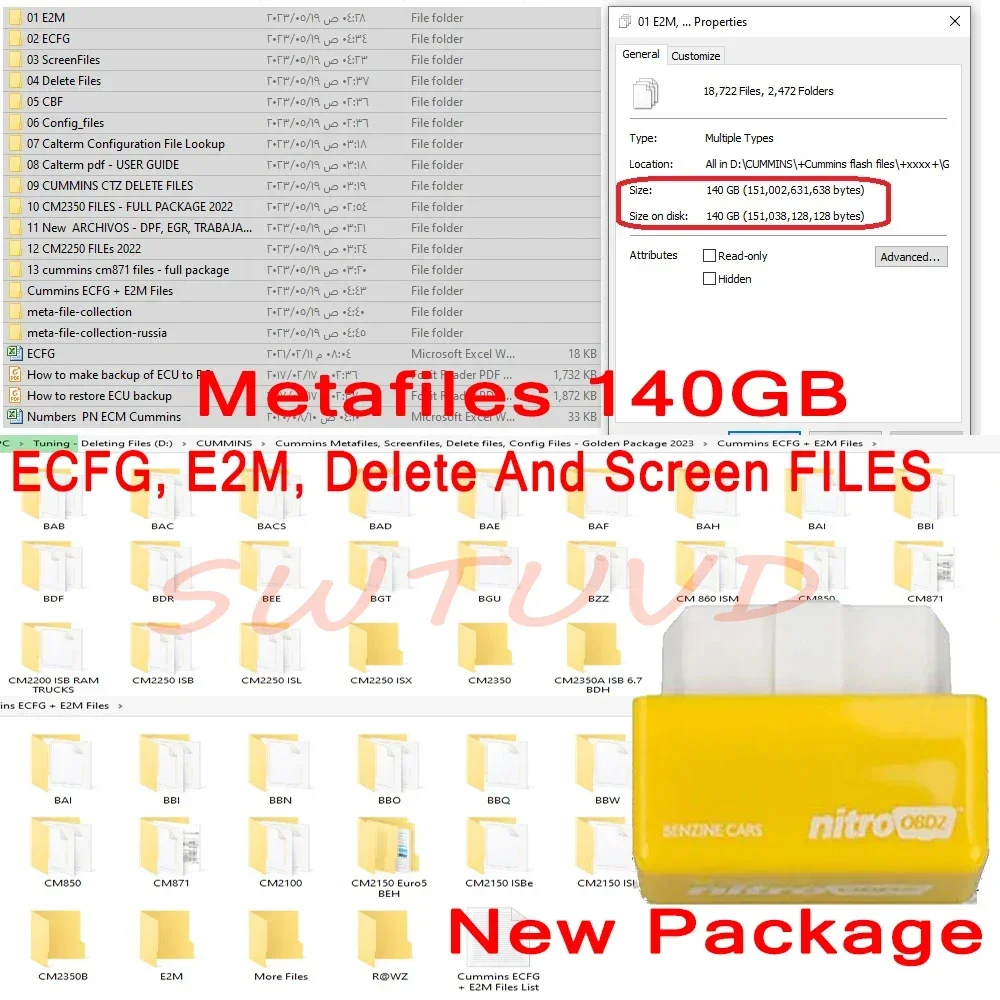 140GB Cumins Metafiles, Screenfiles, Delete Files, .Config Files - Golden Package for Truck Repair Information .ecfg .e2m