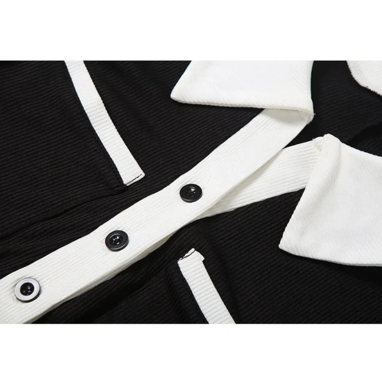 المرأة سبايس جيرل حفلة الشارع الشهير أسود أبيض اللون كتلة السروال القصير العميق الخامس الرقبة كم طويل مثير ارتداءها السراويل النمط الأمريكي