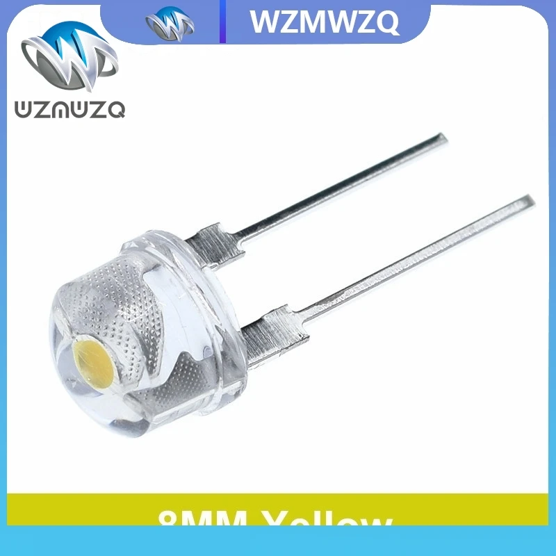 10PCS NEW F8 8mm 0.5W 3.0-3.2V Straw hat LED White Super bright LED lamp Wide Angle Transparent LED Lamp Strawhat LED