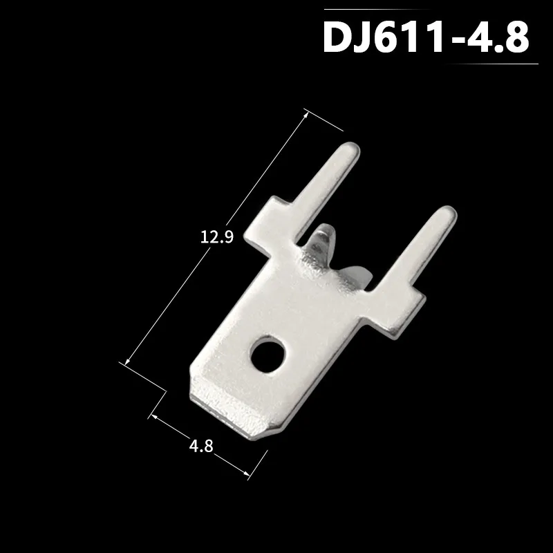 50pcs/100pcs PCB welding sheet 4.8 lug straight Insert Solder Terminals 4.8mm Copper Male Crimp PCB Block Board Terminals