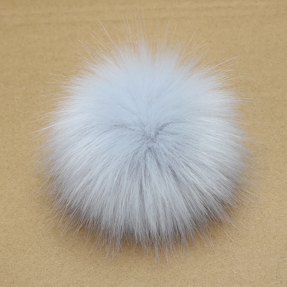 6pcs 8cm Pompoms Fake Fox Fur Hats Ball False Hairball Hat Ball Pom Pom With Rubber Band Handmade DIY Clothing Pompoms For Hats