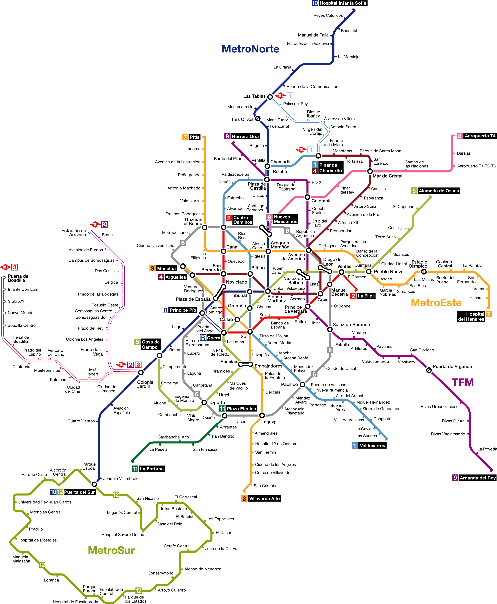 

Madrid Spain Metro System Subway Diagram Map, Train Art Picture Print, Silk Poster, Home Wall Decor