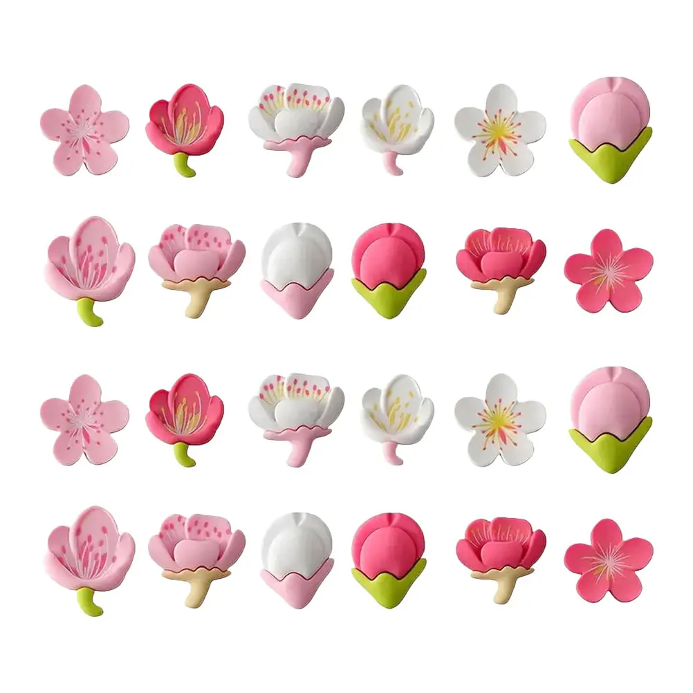 24 pezzi puntine da parete per foto puntine da disegno per fiori puntine da disegno decorative in resina 3D fiore di ciliegio per bacheca in sughero bacheca ufficio
