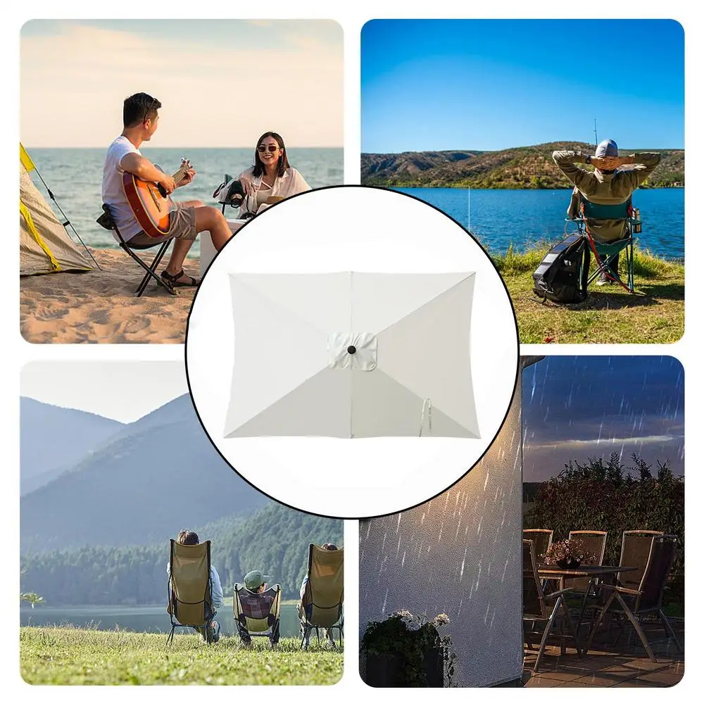 Outdoor Umbrella Replacement Canopy 6.6x10ft Patio Umbrella Replacement Canopy Heavy Duty Cantilever Parasol Top For Deck