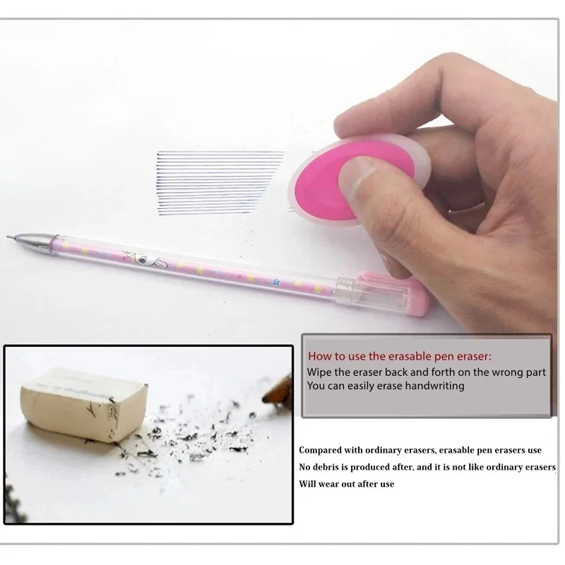 1/6pcs Oval Erasable Special Rubber Erasable Gel Pen Correction Supplies School Office Cute Stationery kids Gifts
