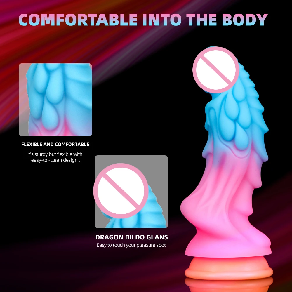 Silicone Luminous Monster Butt Plug para homens e mulheres, Ânus Masturbador, Dilatadores de ventosa, Brinquedos Sexuais Adultos