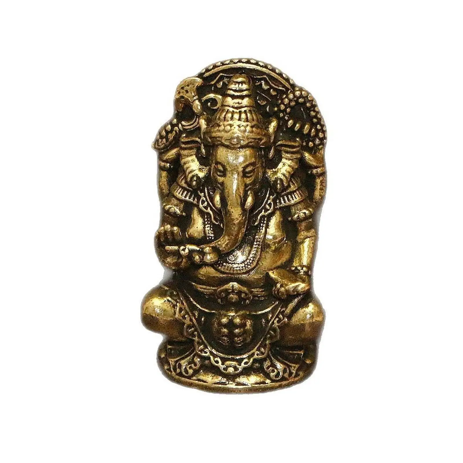 Elephant Buddha Statue Figurine Copper Sculpture Religious Decor for Meditation Room Office Table Ornament