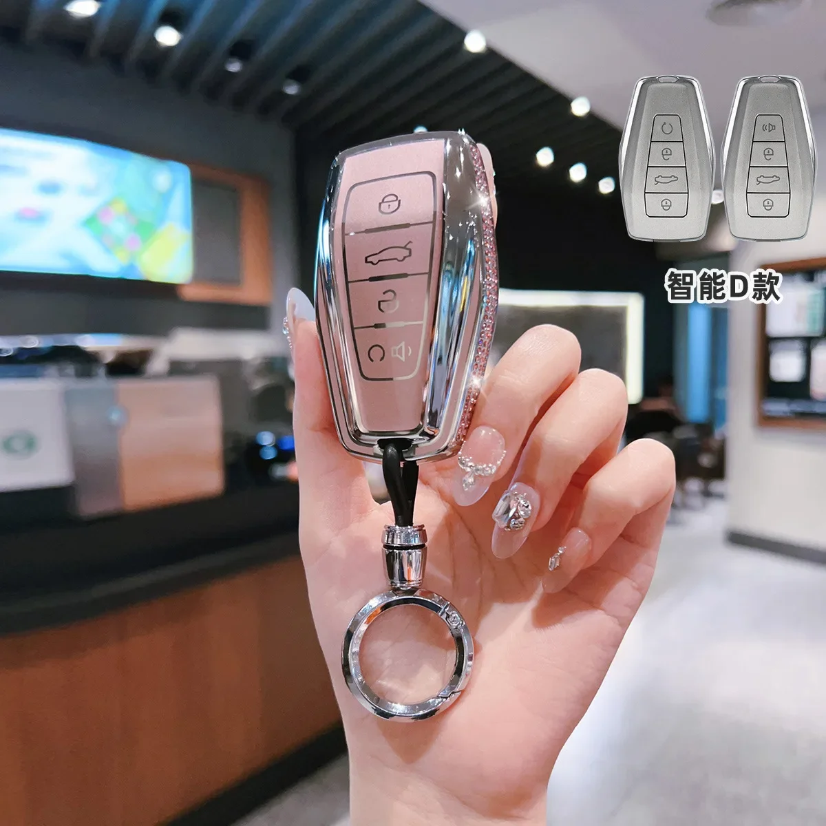 Diamant-Autoschlüsselhülle Schutzhülle für Geely Emgrand X7 EX7 Coolray 2019 Atlas Boyue NL3 GT GC9 Borui X50 X70 – Detail 10