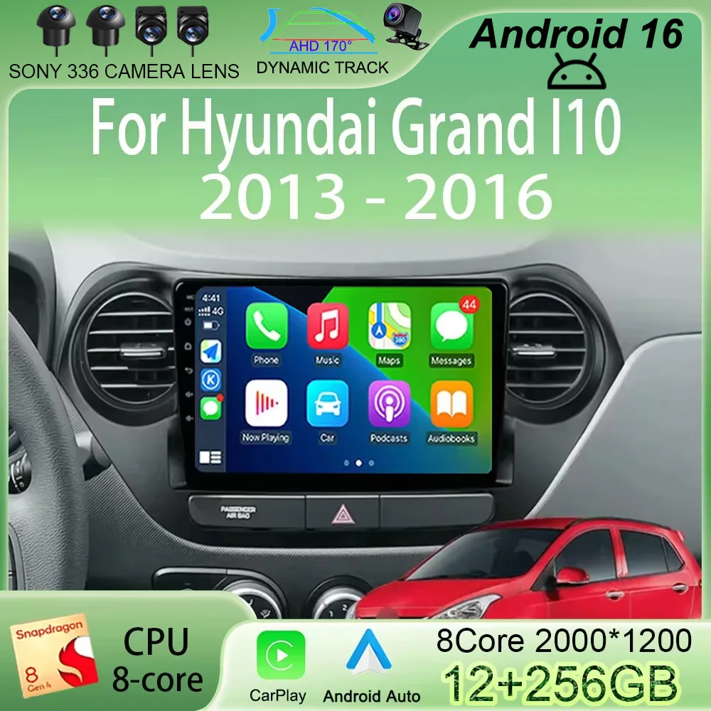 

Автомобильная мультимедийная система Android 16 WIFI+4G с видеоплеером для Hyundai Grand I10 2013-2016, навигация GPS, стерео, Carplay