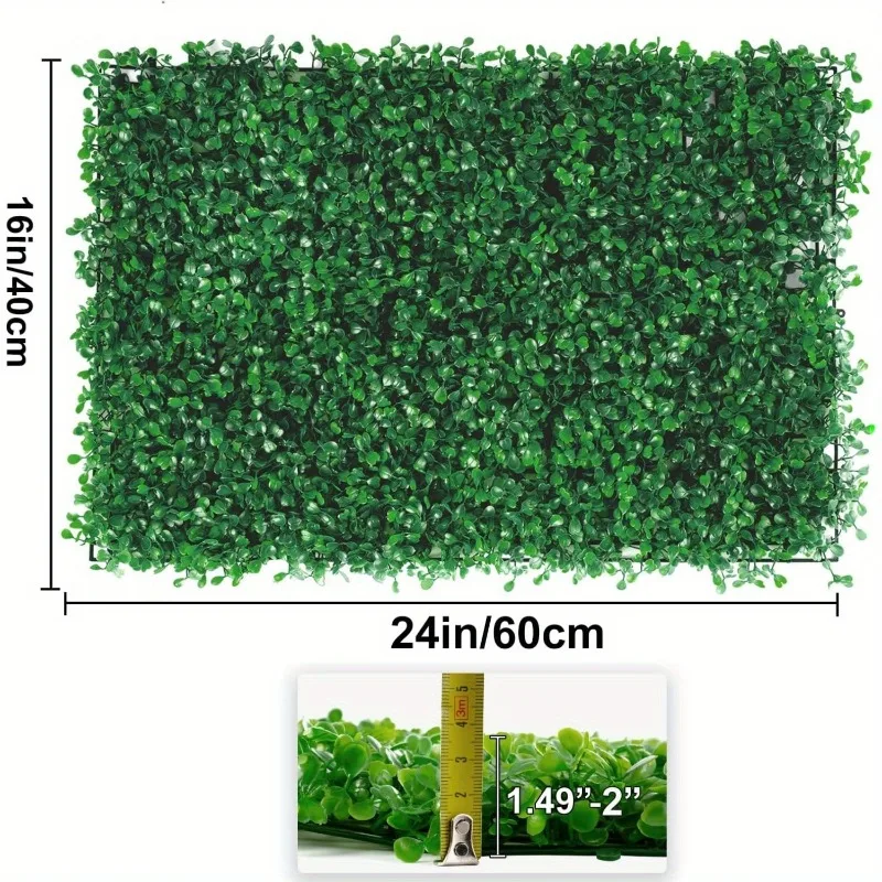 12 pieces of 24 "x 16" artificial grass wall panels for fenced garden wedding backyard decorations