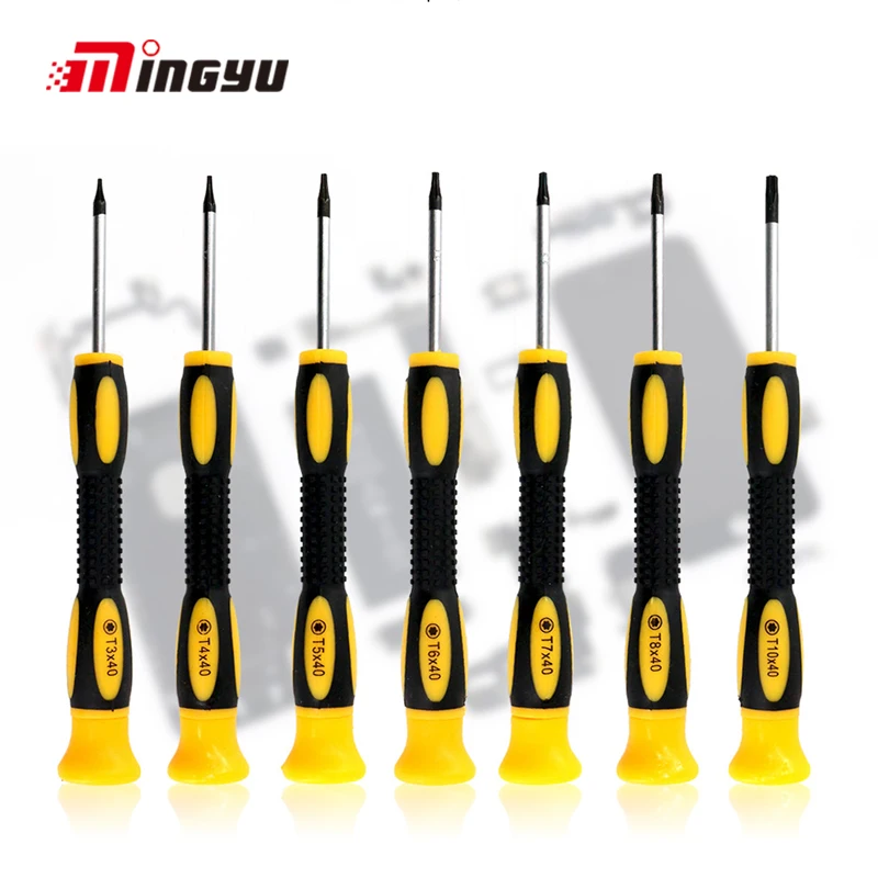 7Pc Torx Obeng Presisi Bit Set T3 T4 T5 T6 Mini Ukuran T7 T8 T10 dengan Lubang Sekrup Driver Game Konsol Telepon Perbaikan Alat