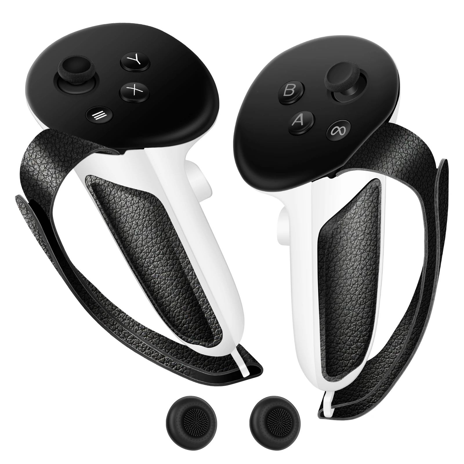 Juste de protection de poignée pour Meta Quest 3, housse de poignées de contrôleur en cuir PU, housse de poignée coordonnante, accessoires VR