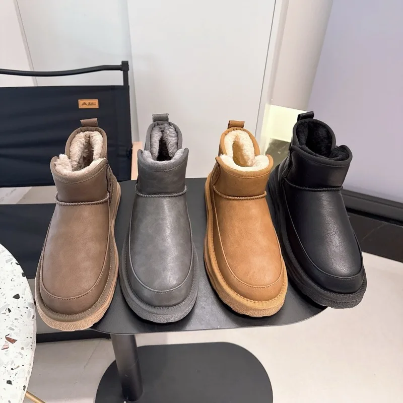 

Новые зимние мужские сапоги для снега, утепленные, водонепроницаемые, хлопковые, на шнуровке, теплые, нескользящие, для холодной погоды