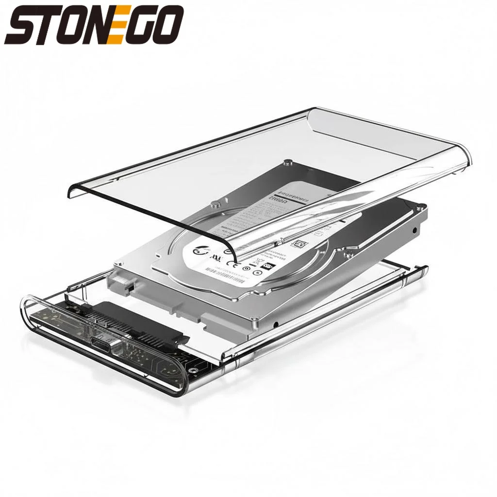 

Прозрачный корпус USB 3.0/3.1 для внешнего жесткого диска 2,5 SATA SSD HDD 7 мм 9,5 мм без инструментов для Windows Mac Linux