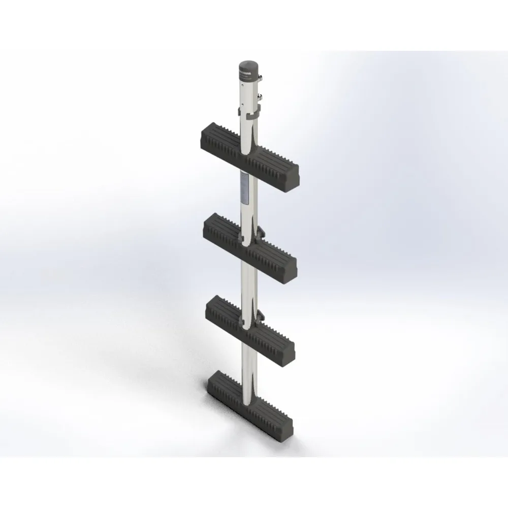 escada de mergulho marítima de 3 degraus 40" em aço inoxidável com poste central