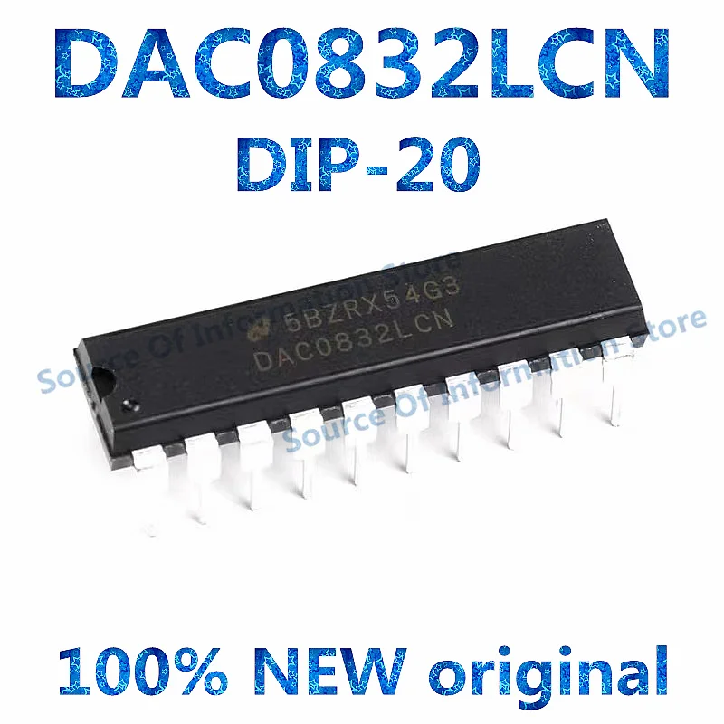 

Digital to Analog Converter Chip, DAC0832LCN, DIP-20, 8-bit, 100% New