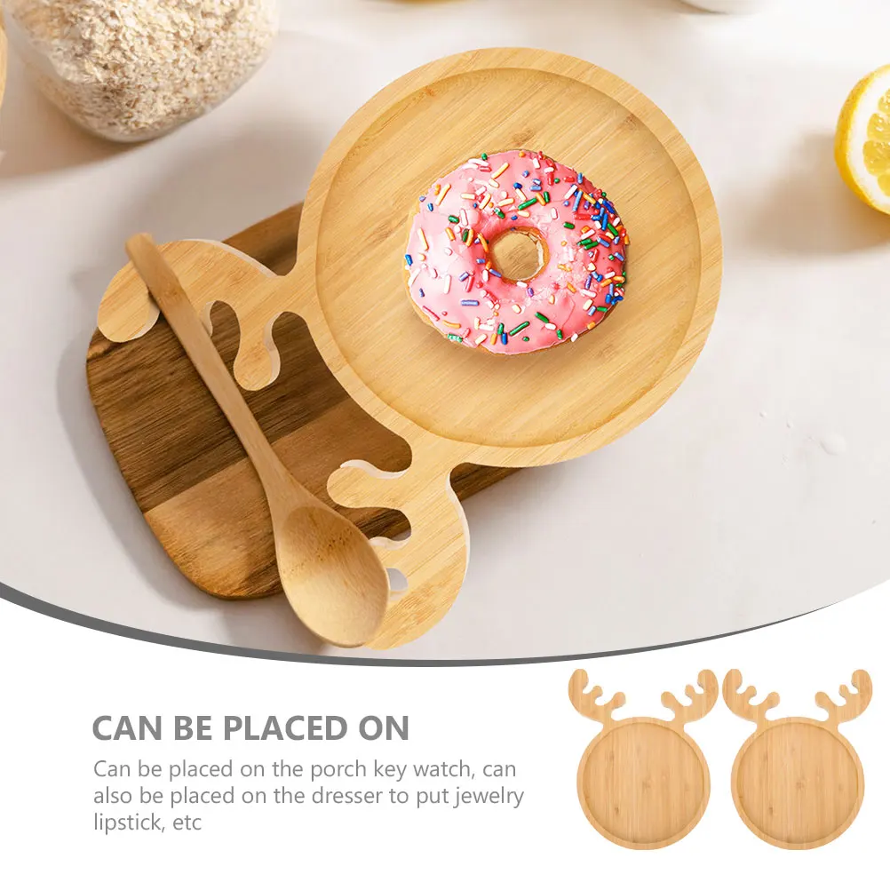 

2Pcs Bamboo Dinner Tray Exquisite Craftsmanship Fruit Dessert Storage Plates Tea Tray Kitchen Supply Bamboo Fruit Plate