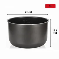 Doublure d'autocuiseur électrique, pot de riz antiadhésif, accessoires intérieurs en cristal noir, pièces Midea, 1.6 L, 3L, 4L, 5L, 6L 6