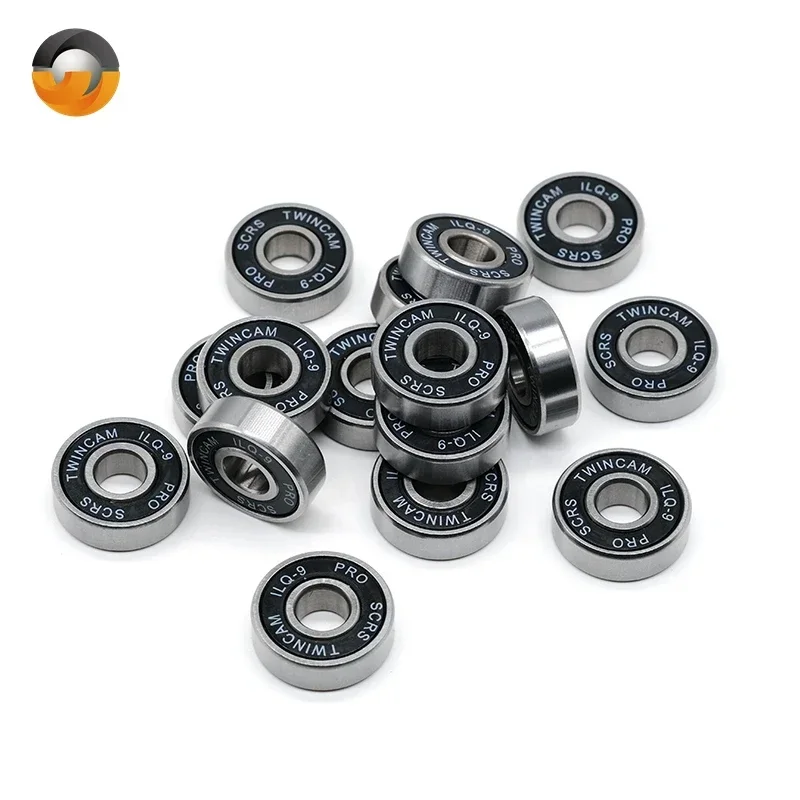 ローラースケートホイールボールベアリング、深い溝608rs ABEC-9ミニチュアベアリング、スケートボード用クロム鋼ベアリング、8個