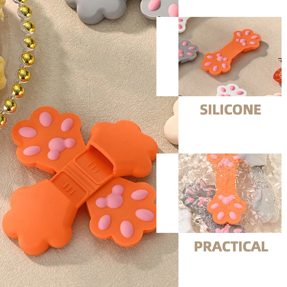 

2Pcs Silicone Snack Bag Clips Durable Sealers for Chips Cereal Vegetable Bags Clips for Food Packaging