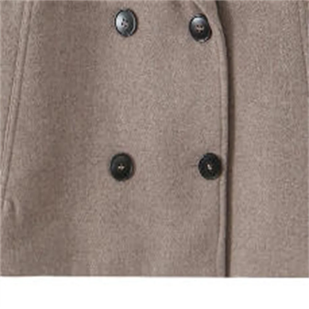 الخريف والشتاء أزياء المرأة الجديدة تنوعا سترة معطف قصير مزدوجة الصدر