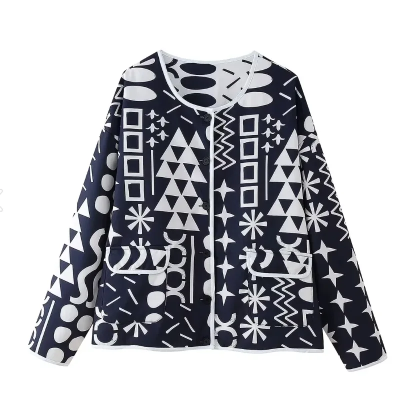 Women's Hot Selling Printed Double-sided Cotton Jacket