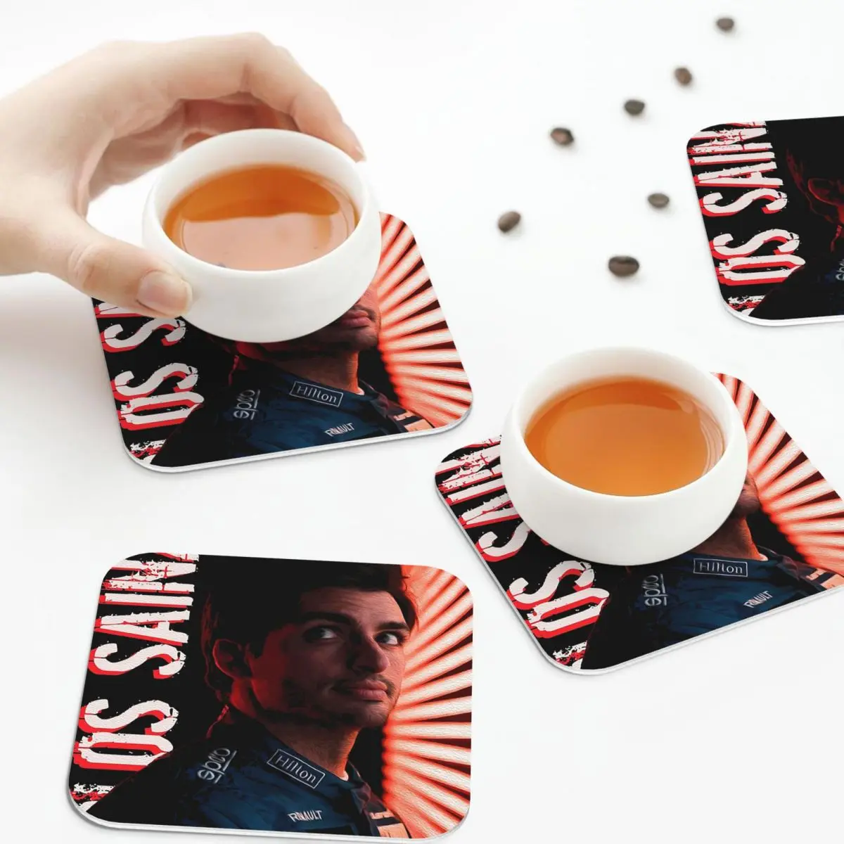 carlos-sainz-jr-f1-signature-graphic-porta-copos-escuros-placemats-de-cozinha-copo-de-isolamento-tapetes-de-cafe-conjunto-de-4-almofadas-de-mesa