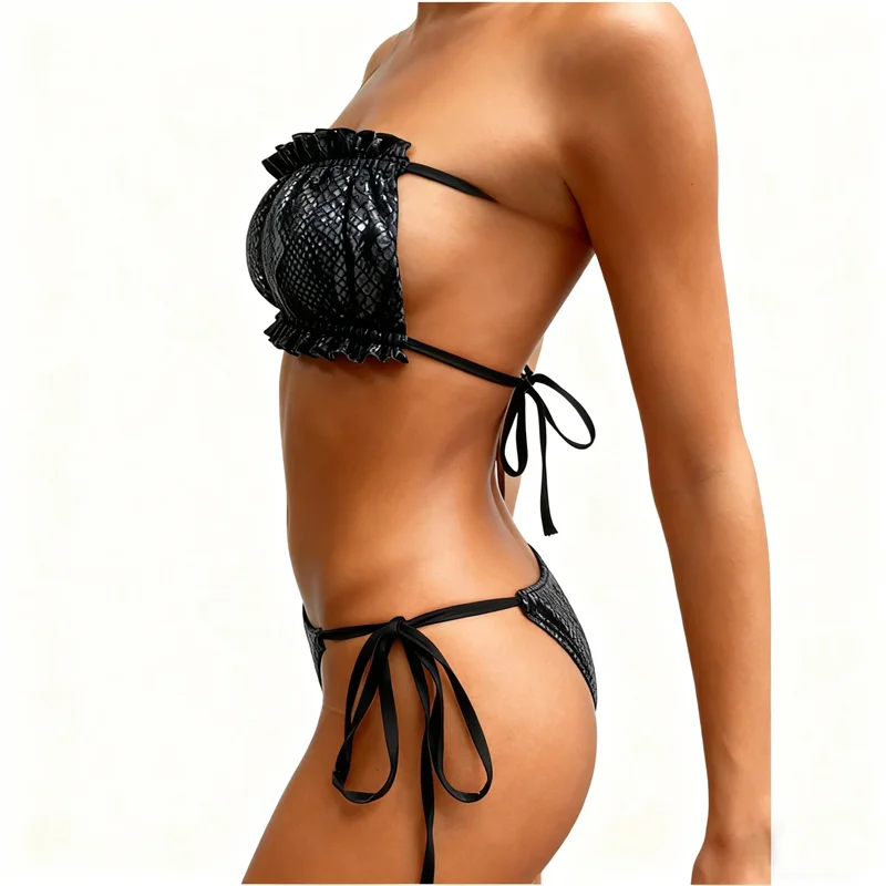 여성 수영복 2026 신상 섹시 비키니 홀로우 아웃 주름 피트니스 수영복 패션 수영복