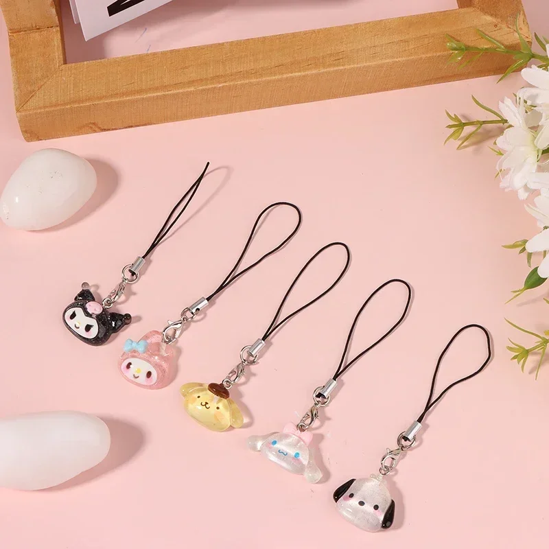 Transparent fine flash cute Sanrio pendant Pacha dog Yugui dog girl heart U disk bag hanging decoration lanyard