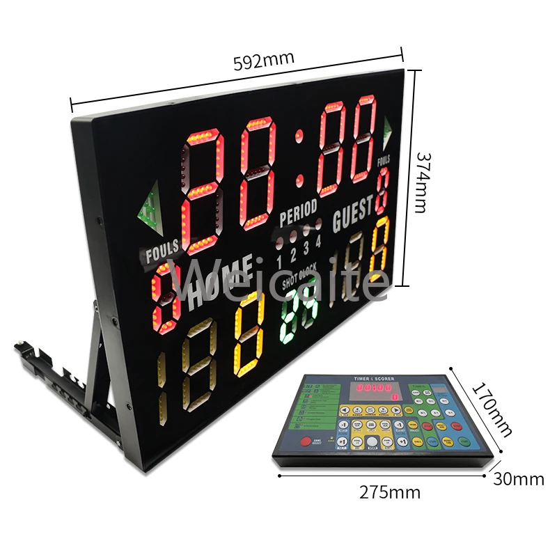 Professional Electronic Multifunctional Indoor Stadium Built-in Battery Led Scoreboard for Ball Game