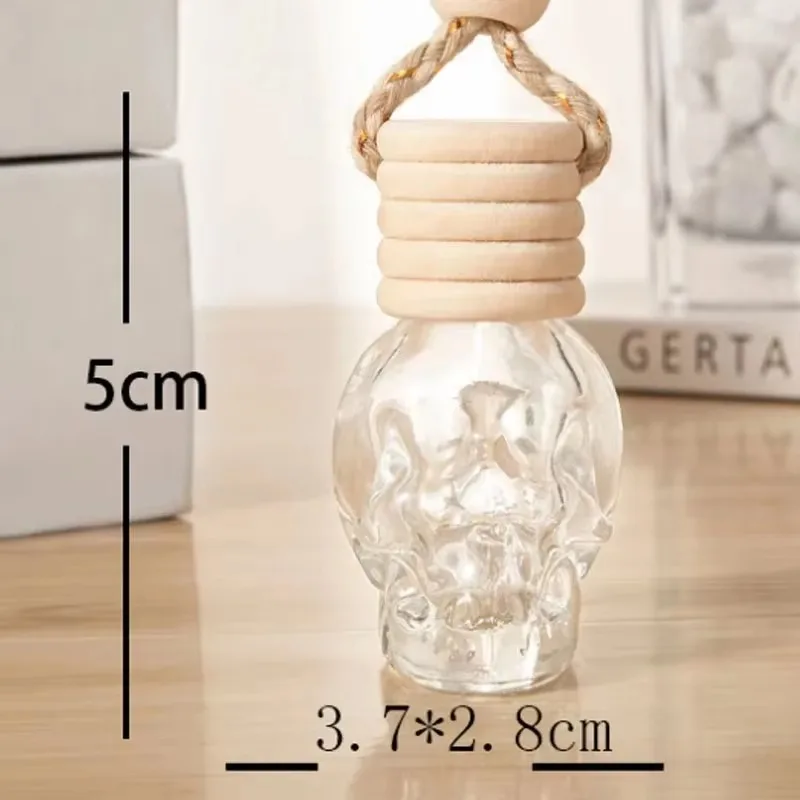 1PC Car Skull Perfume Bottle Aromatherapy Essential Oil  Hanging Auto Air Freshener Home Interior Decoration image 5