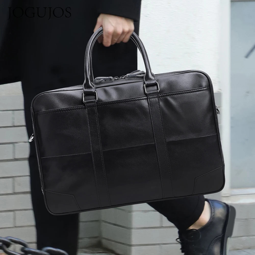 Jogujos echte Rindsleder Aktentasche 15.6 "Laptop Handtasche Business Umhängetasche Mann Messenger Umhängetaschen Reisetasche