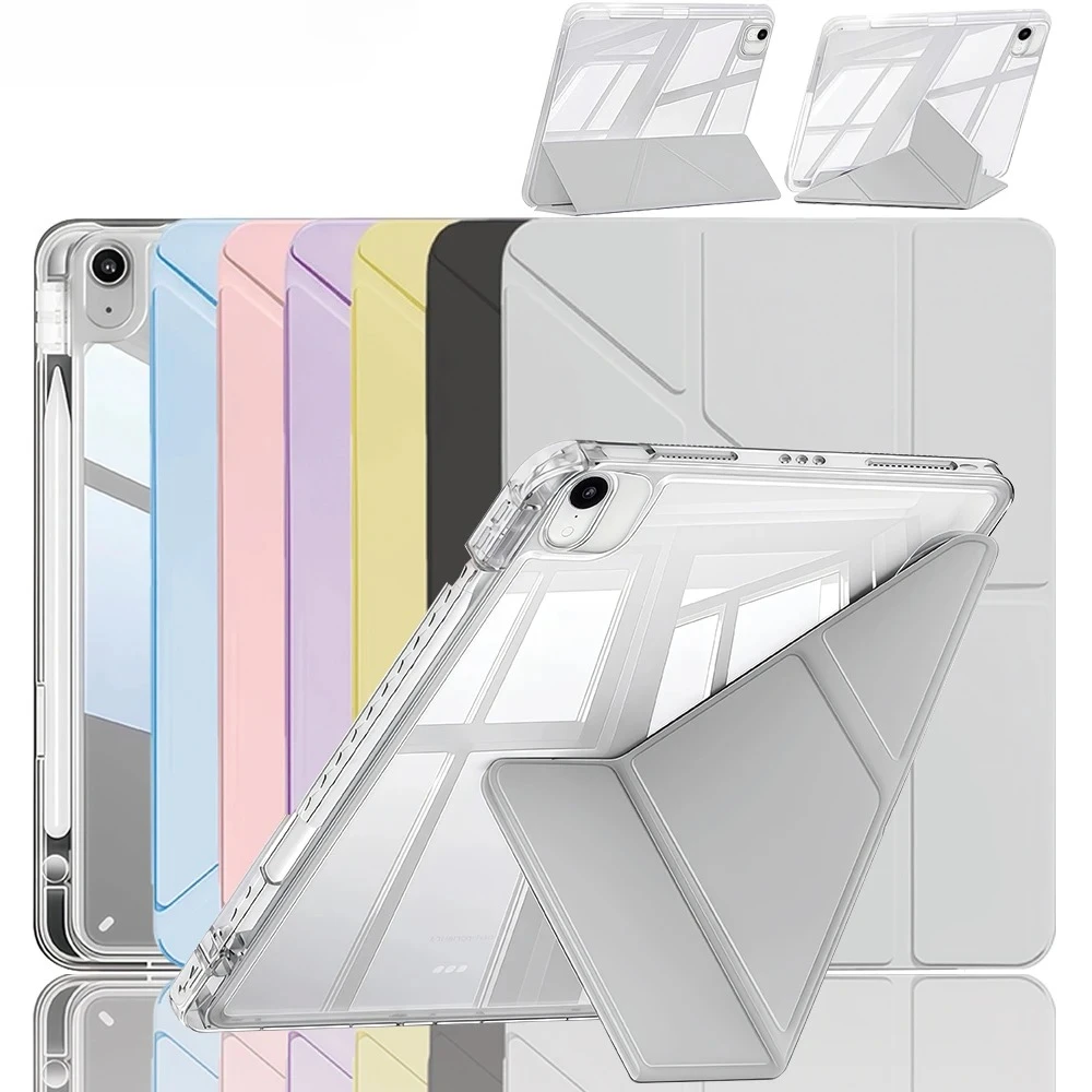 Hülle für iPad 10.9/11/ Air 5. Gen/Acryl, faltbare Y-förmige Standhülle mit Stifthalter Pro11/10./12.9, iPad Pro 11 2022-