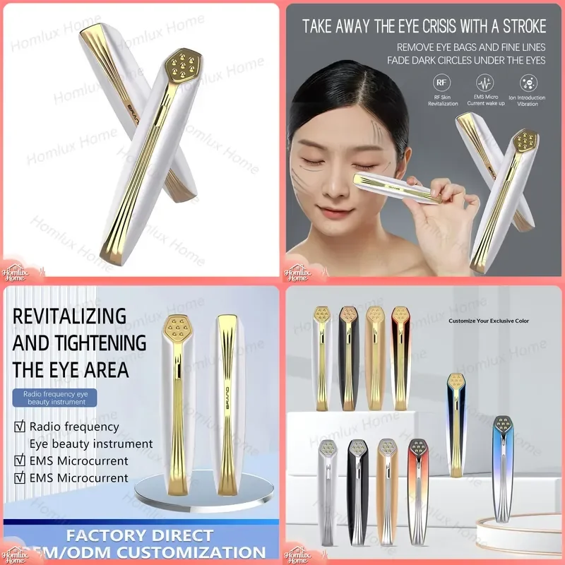 New Beauty Eye Massager EMS Waterproof Handheld Device for Lift Firming Dark Circles Reduction Fine Lines Wrinkles Relief Eye