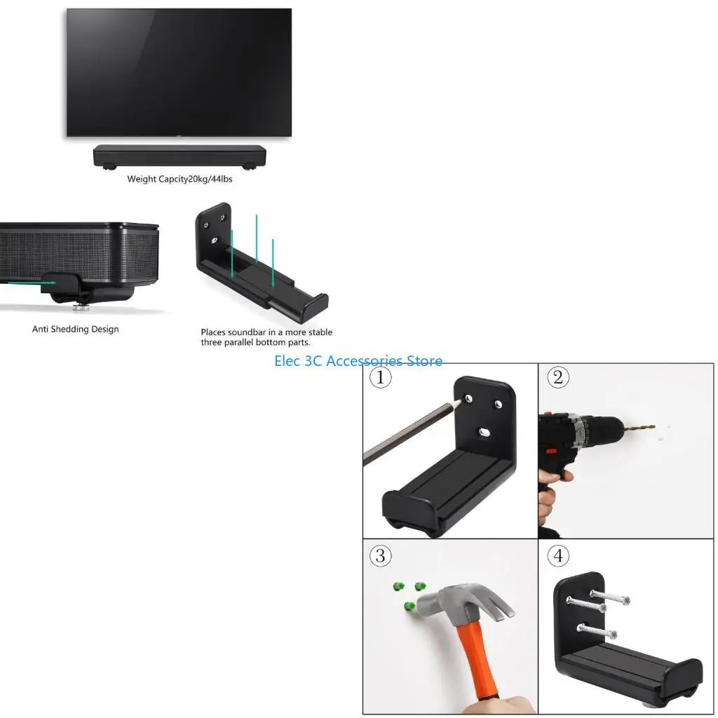 

Y51A 1 комплект настенного держателя для звуковой панели с винтами и расширительной трубкой, регулируемая полка для дисплея для