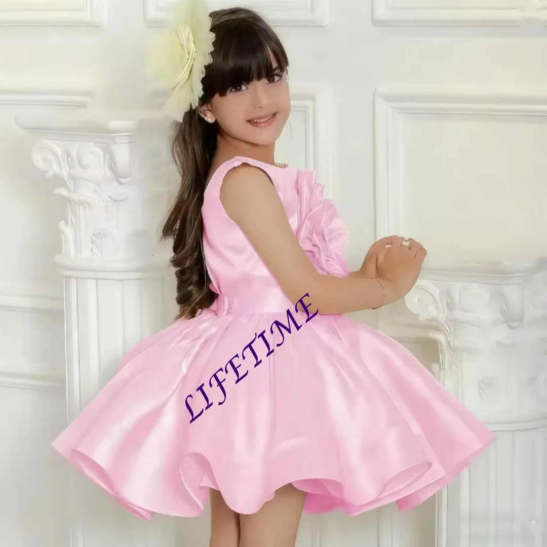 Sukienka dla dziewczynki na wesele, urocza, z kwiatami, do kolan, odzież formalna dla niemowląt i dzieci, strój do sesji zdjęciowych, Pierwsza Komunia