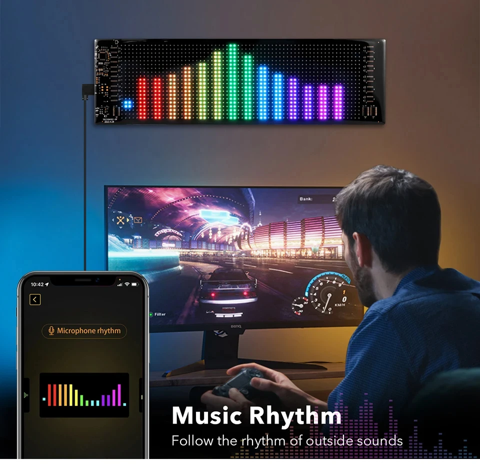 Imagem -03 - Lâmpada Painel Bluetooth Rgb Led Matrix Pixel Lights Pattern Graffiti Scrolling Display Animação Texto Lembrete de Carro Night Light