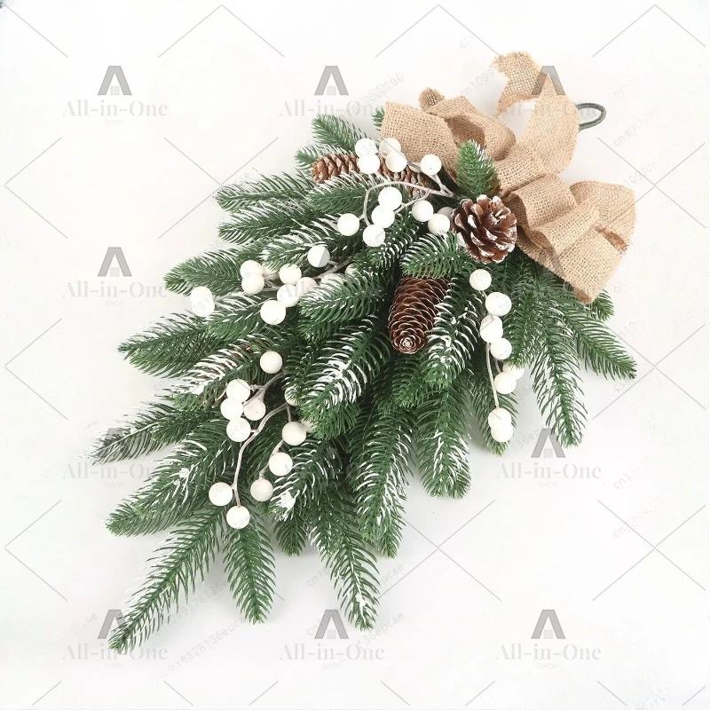 Christmas decorations hanging upside down tree wreath pendant shop window door hanging creative Christmas living room wall
